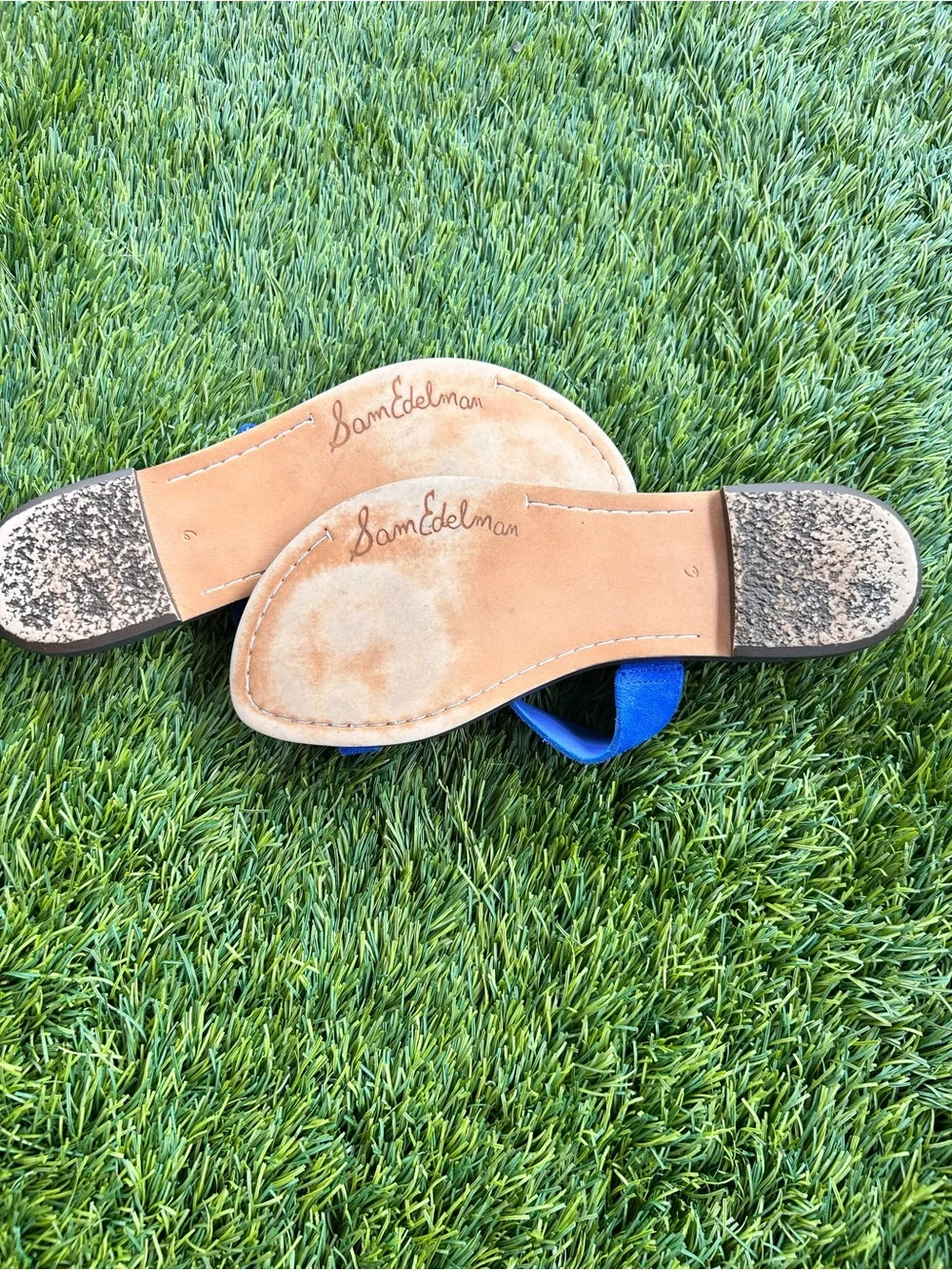 Sam Edelman Blue Suede Slide Sandal